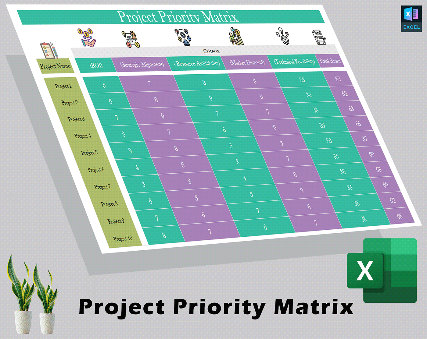 Excel template business Project decision tracker design task management corporate