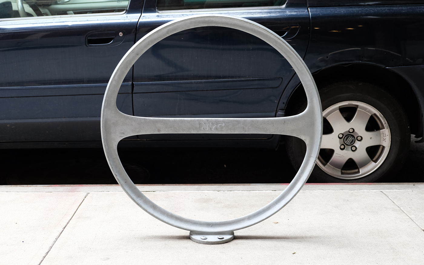Bike Rack hoop Cycling Bicycle Bicycle Stand Danish Design Ian Mahaffy nyc Urban Design Cast Iron