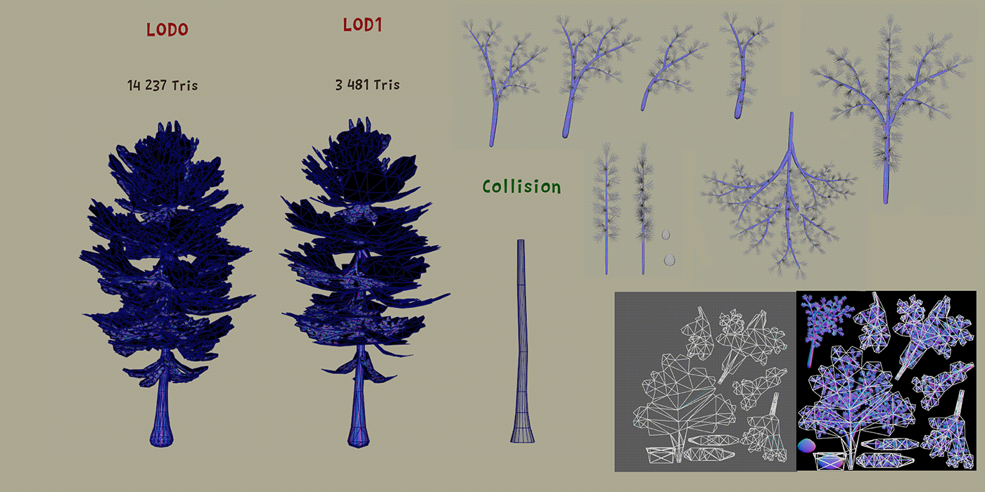 3D exterior forest modeling Nature Tree 
