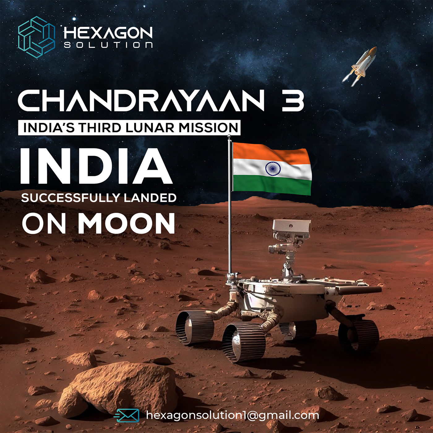 Chandrayaan 3 India Moonmission indian lunar moon design brand identity Logo Design hexagonsolution