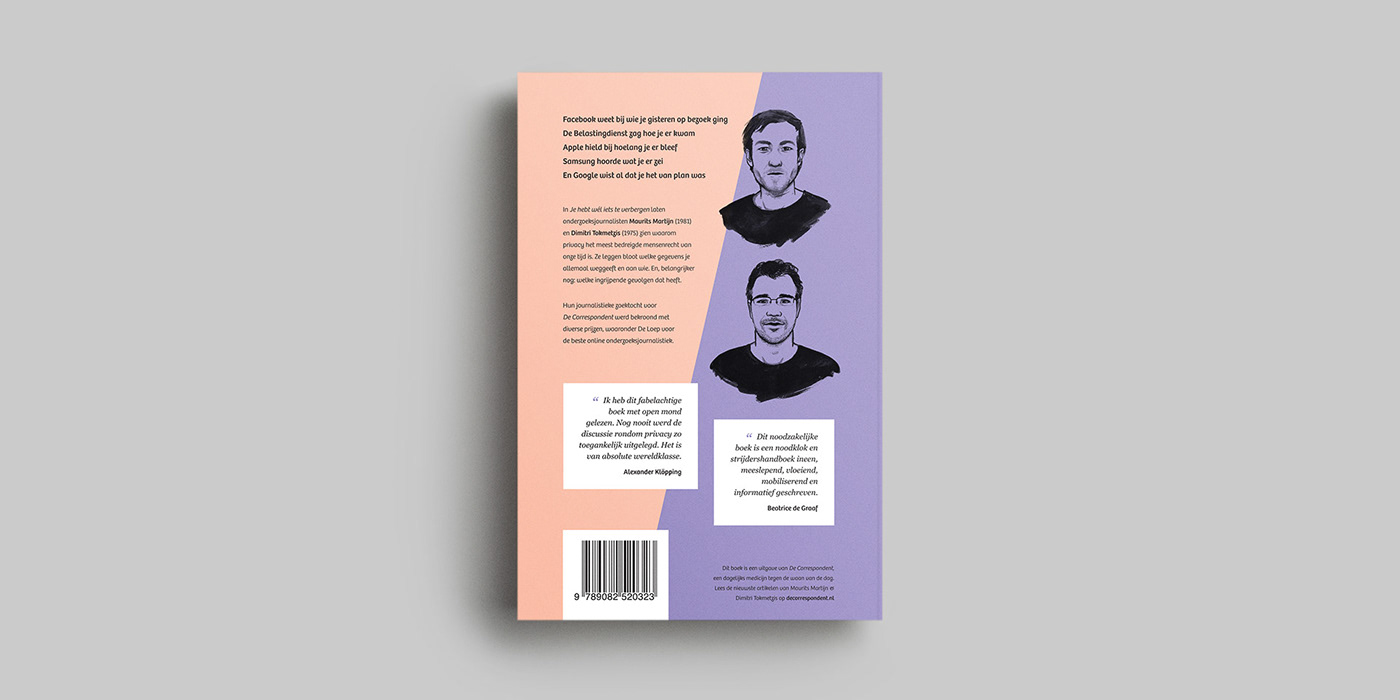 De Correspondent book design cover design Maurits Martijn Dimitri Tokmetzis nothing to hide Je hebt wél iets te verbergen book publishing the correspondent