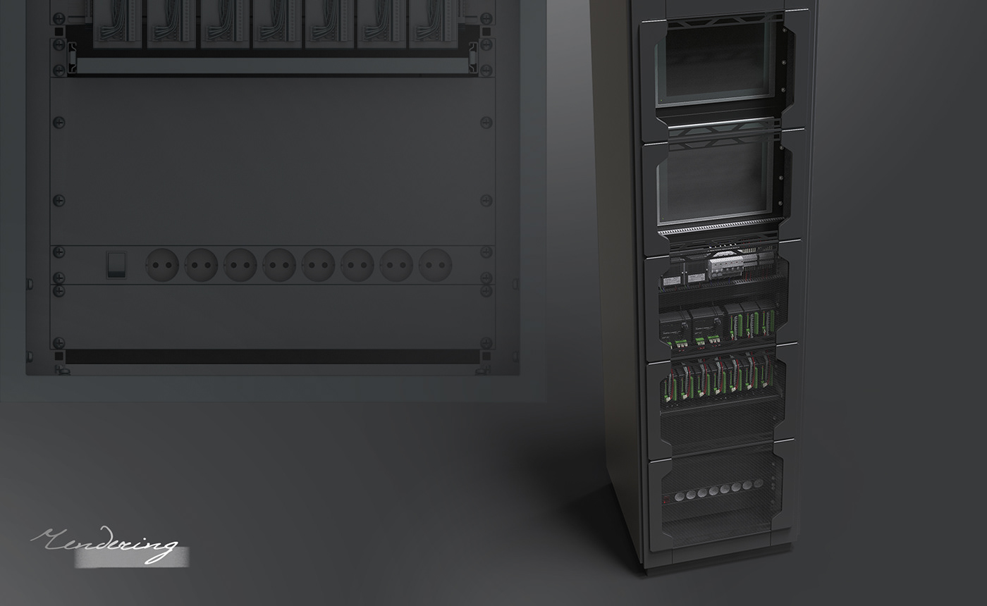 industrial product cabinet 3D Space  UI/UX belarus Engineering  server Telecommunication