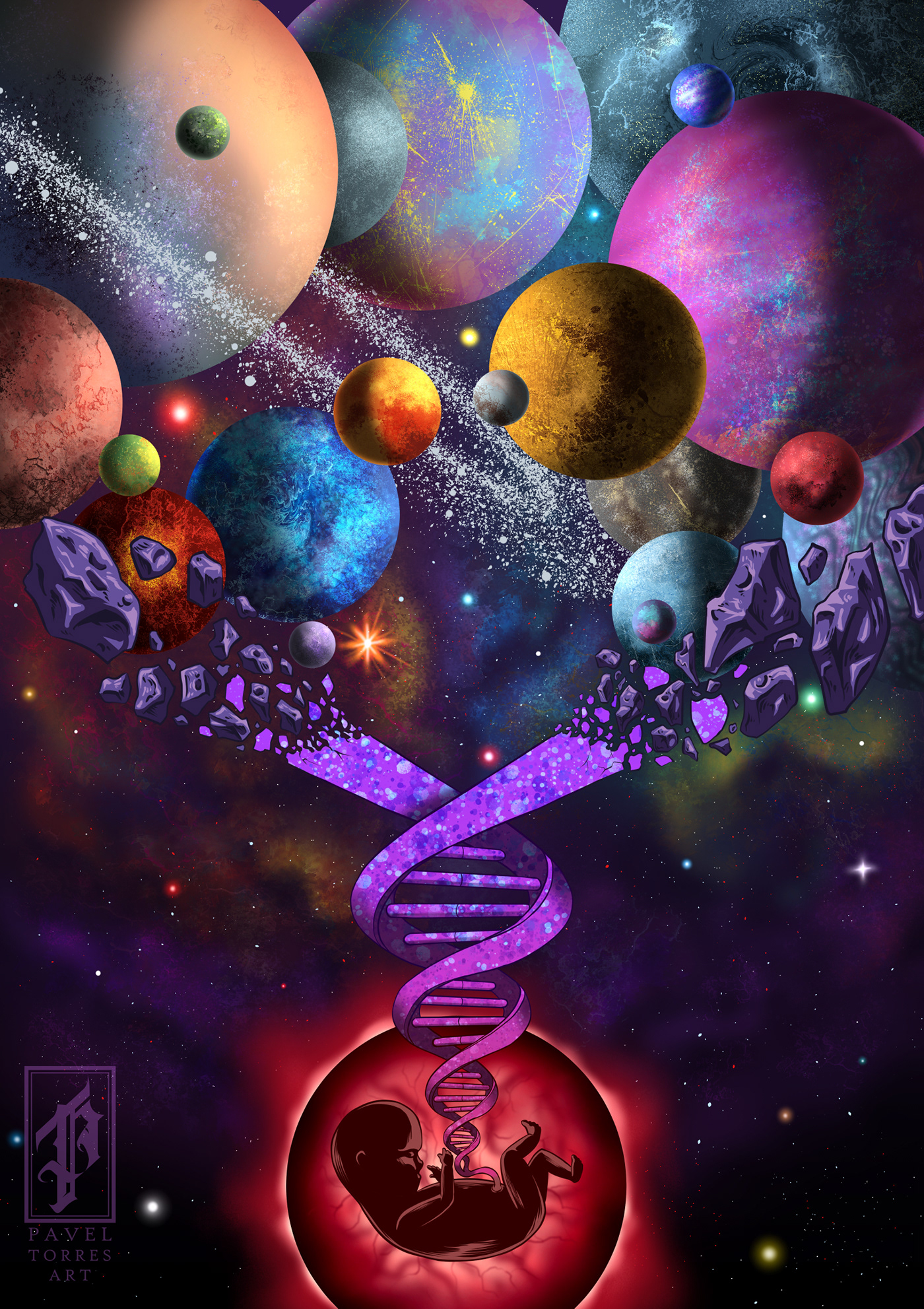 album artwork art artwork band cosmic Digital Art  digital illustration ILLUSTRATION  music poster universe