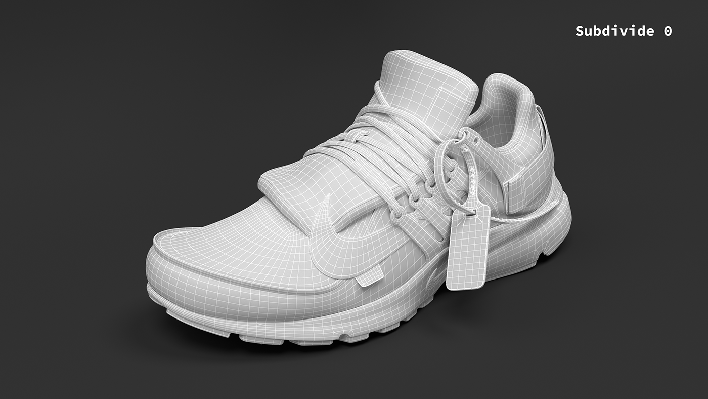 Nike Nike Shoes offwhite sneakers shoes 3d modeling Render footwear Fashion  model