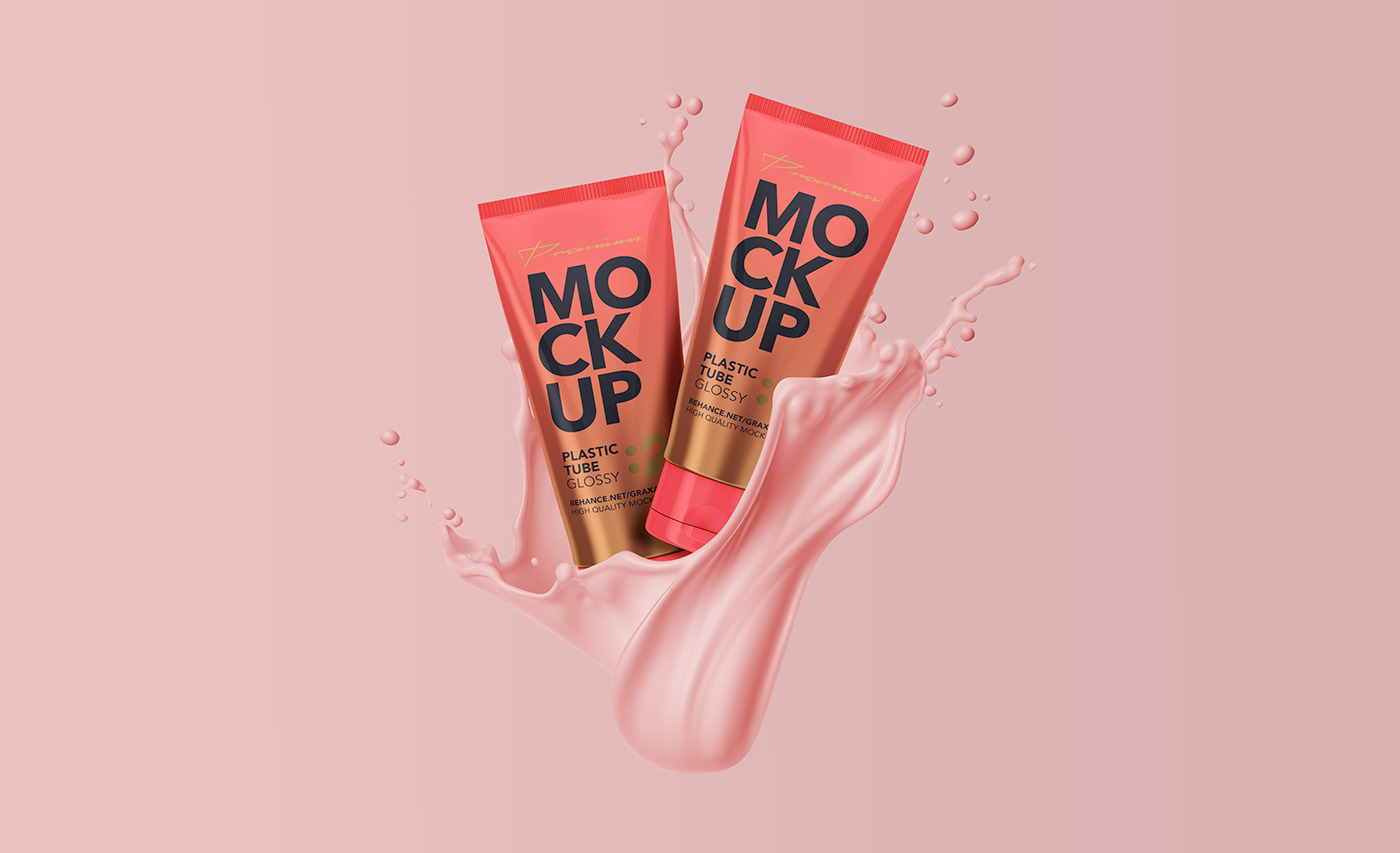 tube Packaging Mockup Brand Design visual identity brand healthy beauty cream splash