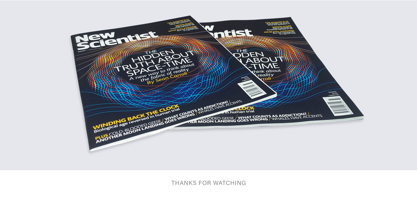 magazine cover abstract science Space  lines quantum newscientist fabric weave