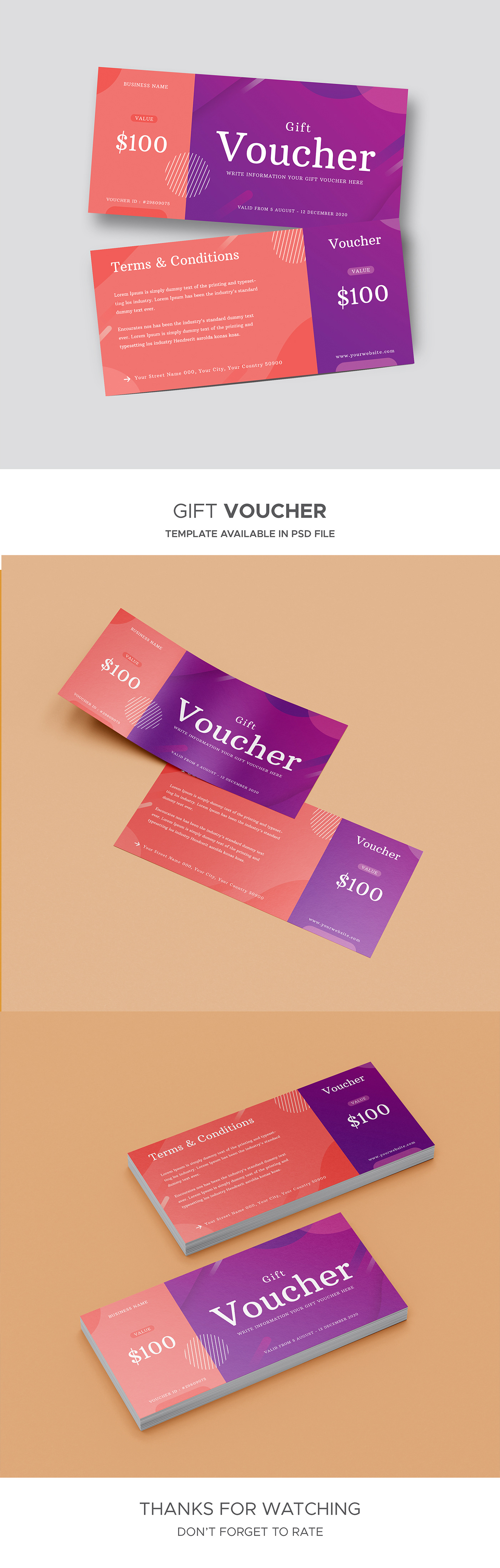 COUPON discount leaflet mokcup   print template voucher Voucher Template