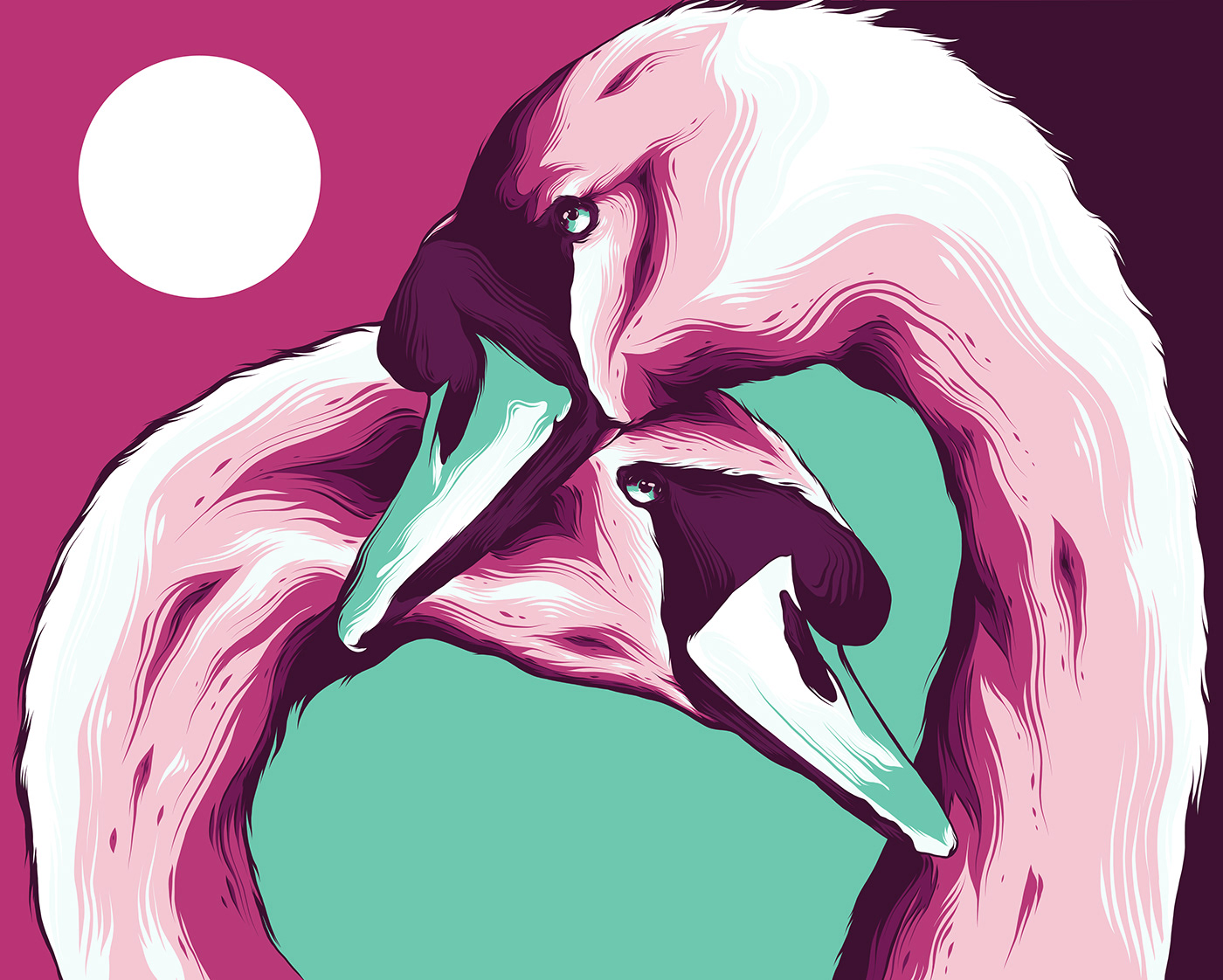 animal animal art bird Drawing  ILLUSTRATION  Love poster Poster Design swans vector design