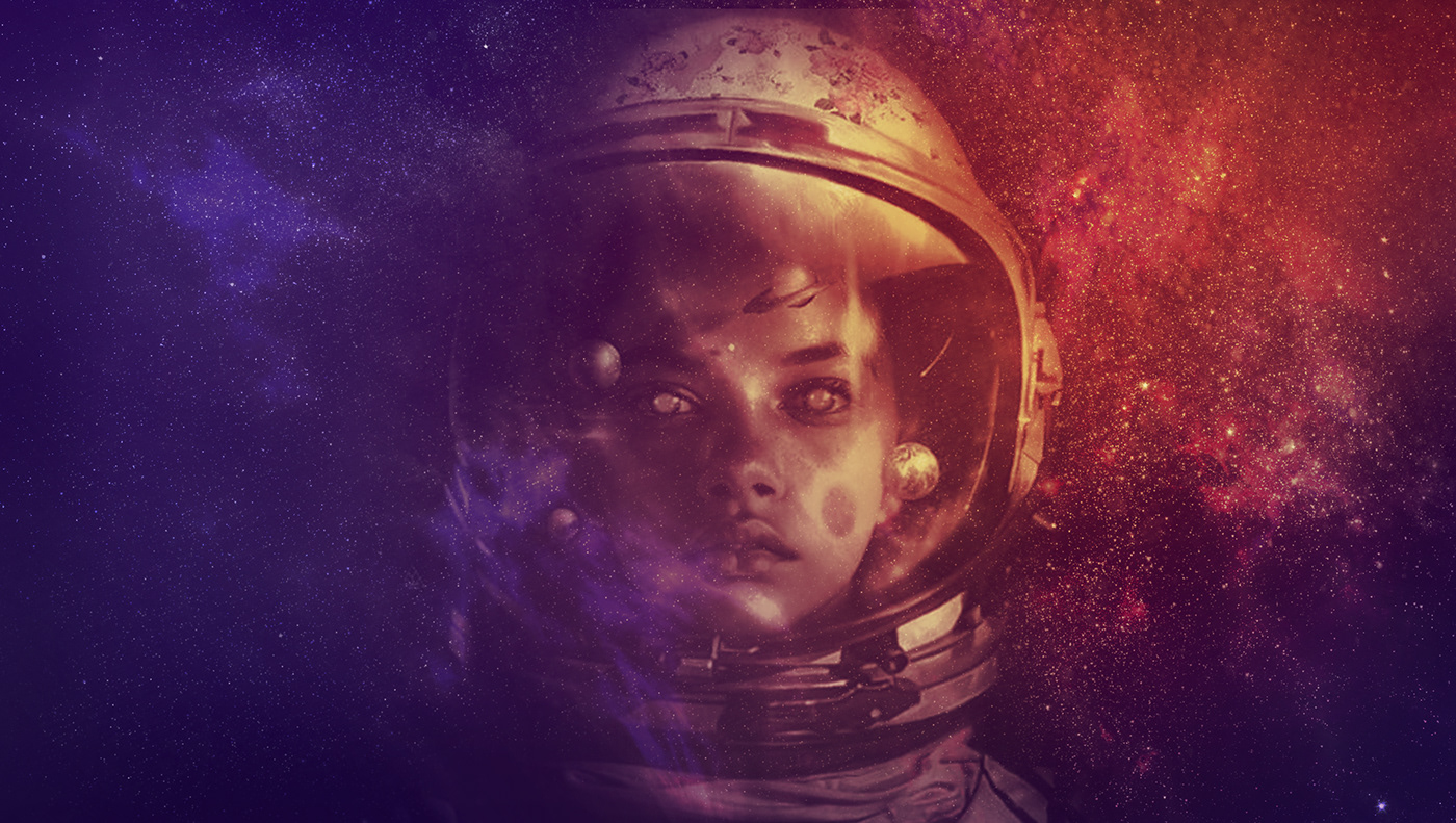 astronaut galaxy Space  manipulation concept Landscape art digital portrait retouch