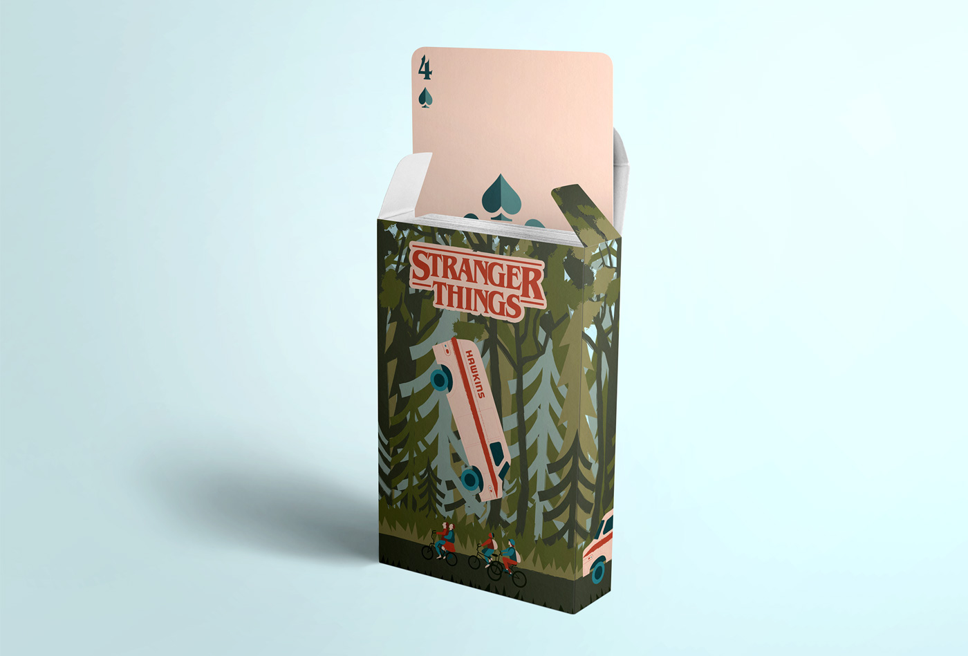 Stranger Things eleven cards Playing Cards deck ILLUSTRATION  design game Packaging adobeawards