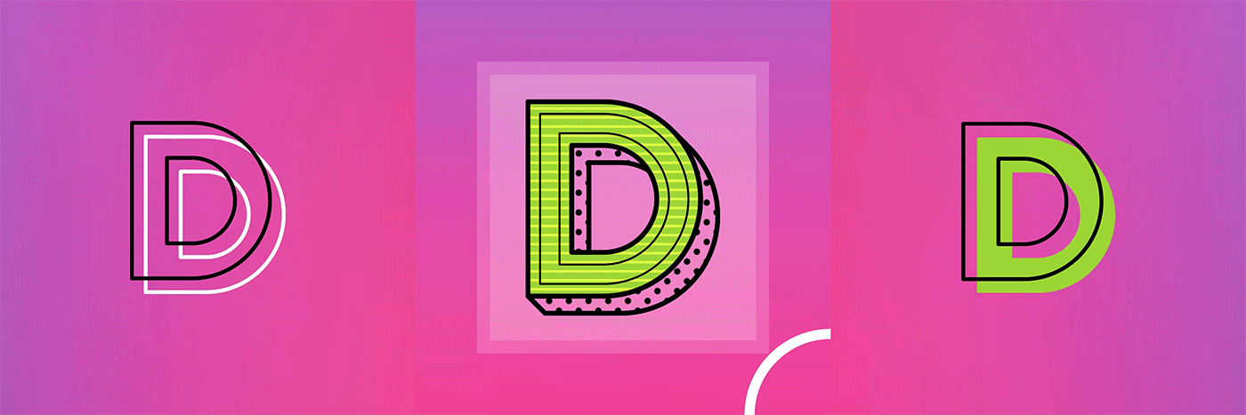 36daysoftype type Retro 90s 80s gradient alphabet typedesign color