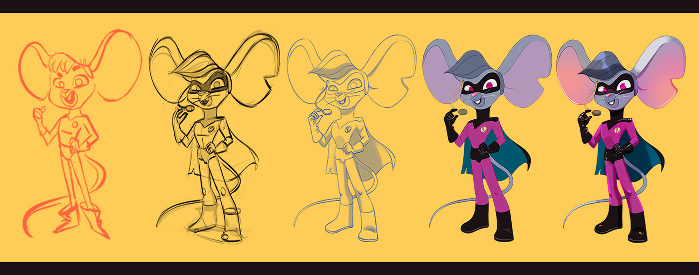 Animation Serie  brother Character design  cousin family grandmother heroes mice powers sister