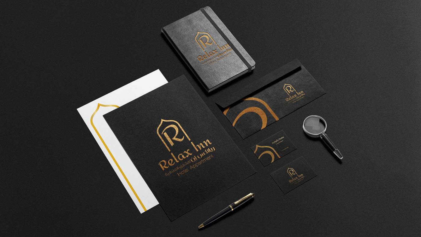 Relax INN hotel branding  Logo Design Hotel Branding Golden Branding AKartwork