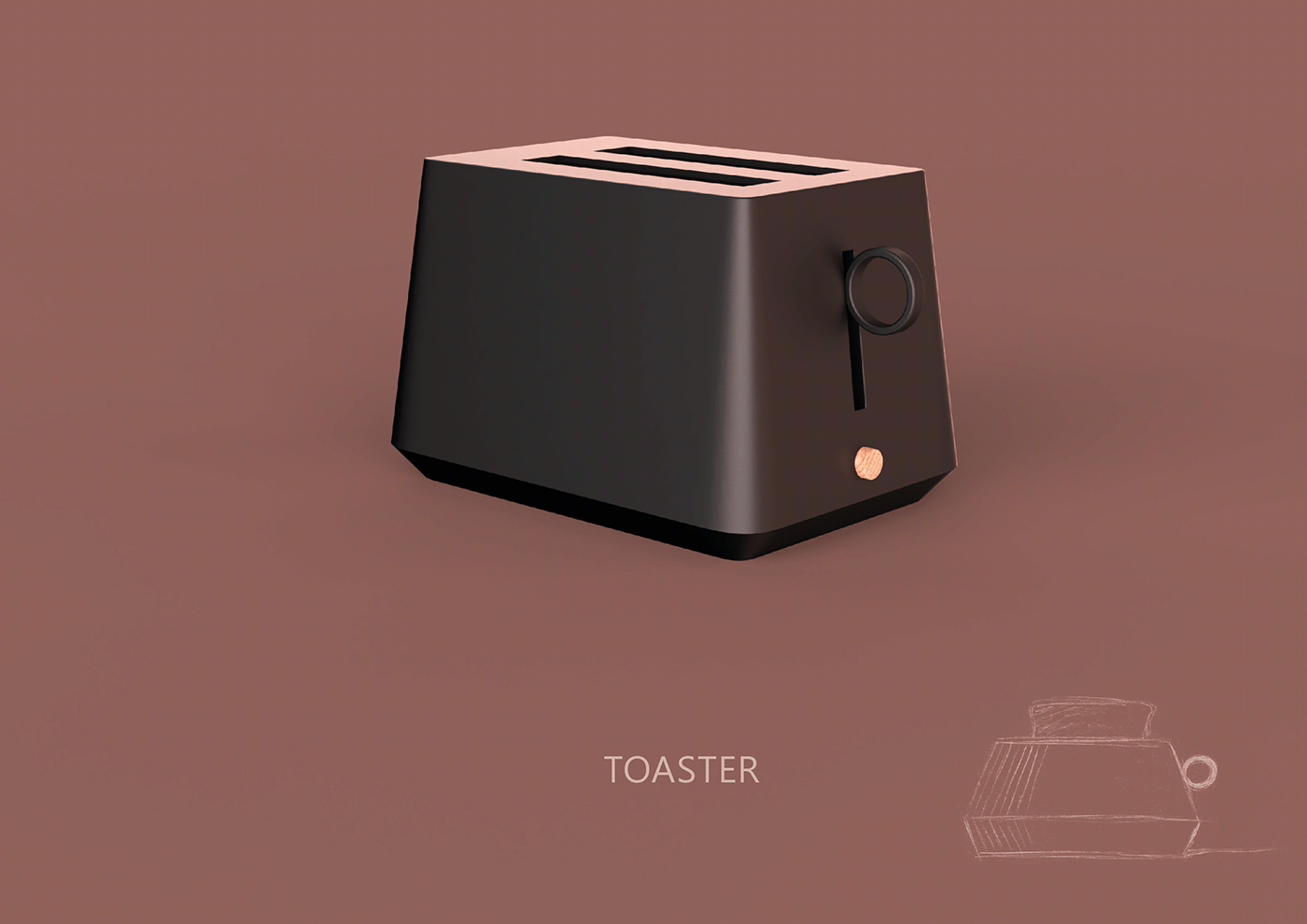 productdesign industrialdesign 3D Render keyshot Rhino kitchen toaster product design  3d modeling