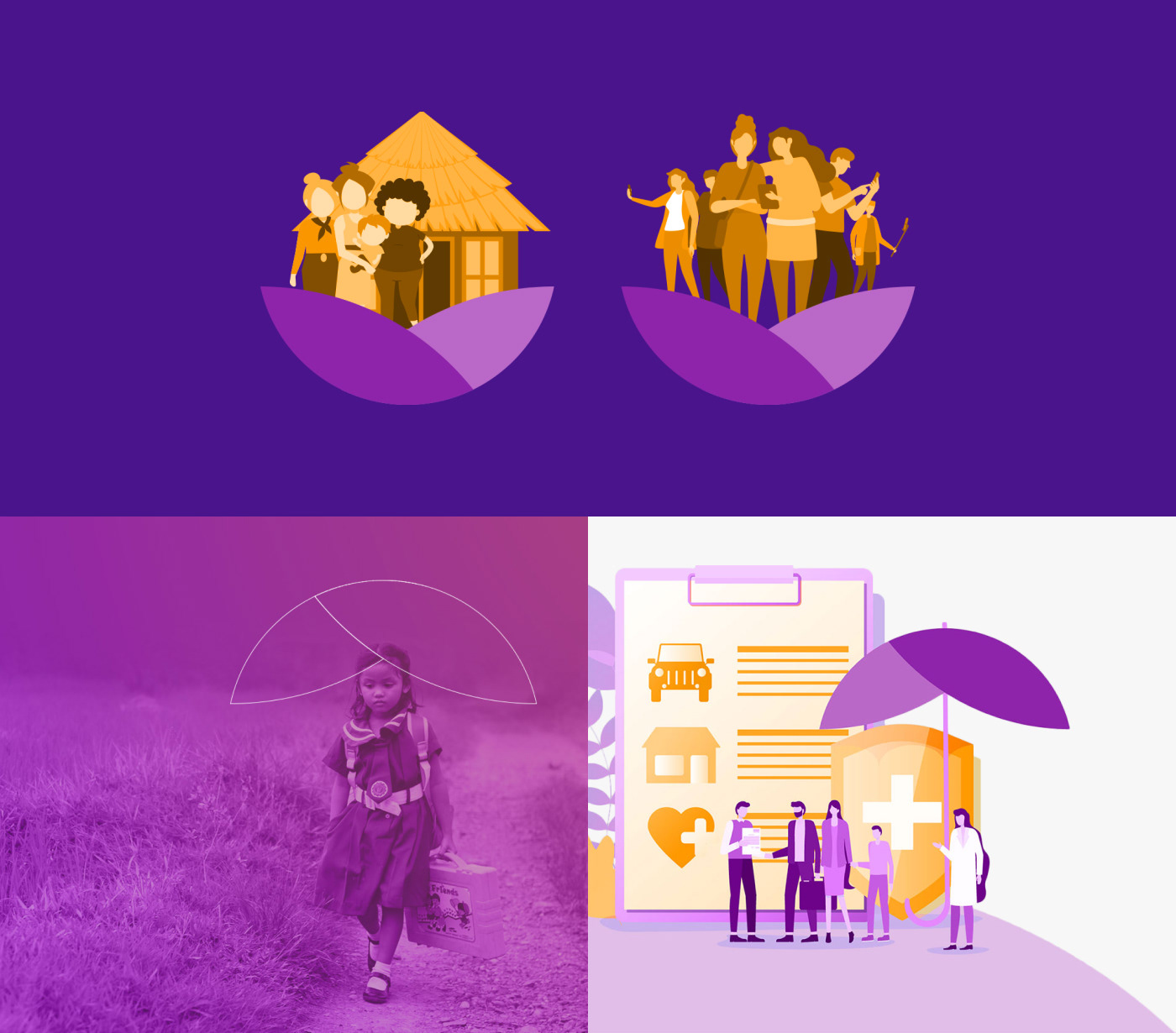 branding  insurance Web Design  microinsurance purple saffron Startup tech
