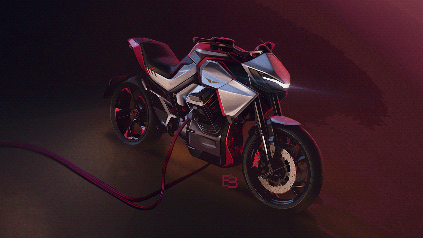 3D Bike motorcycle Motorcycle Concept moto guzzi MotorcycleDesign concept electric vehicle Transportation Design bike design