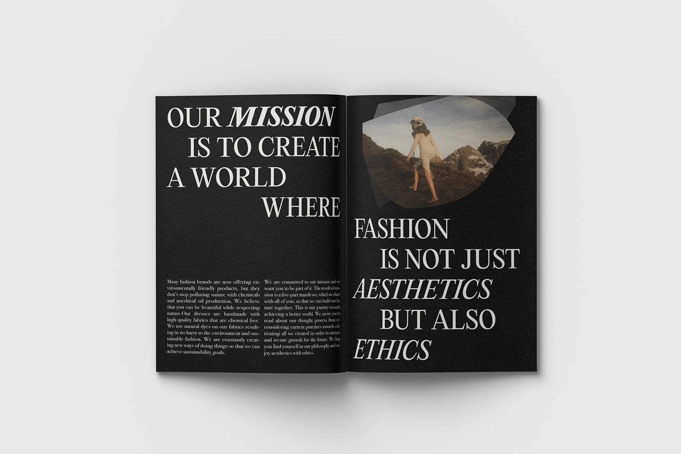 editorial magazine Layout print Sustainable fashion editorial Layout Design