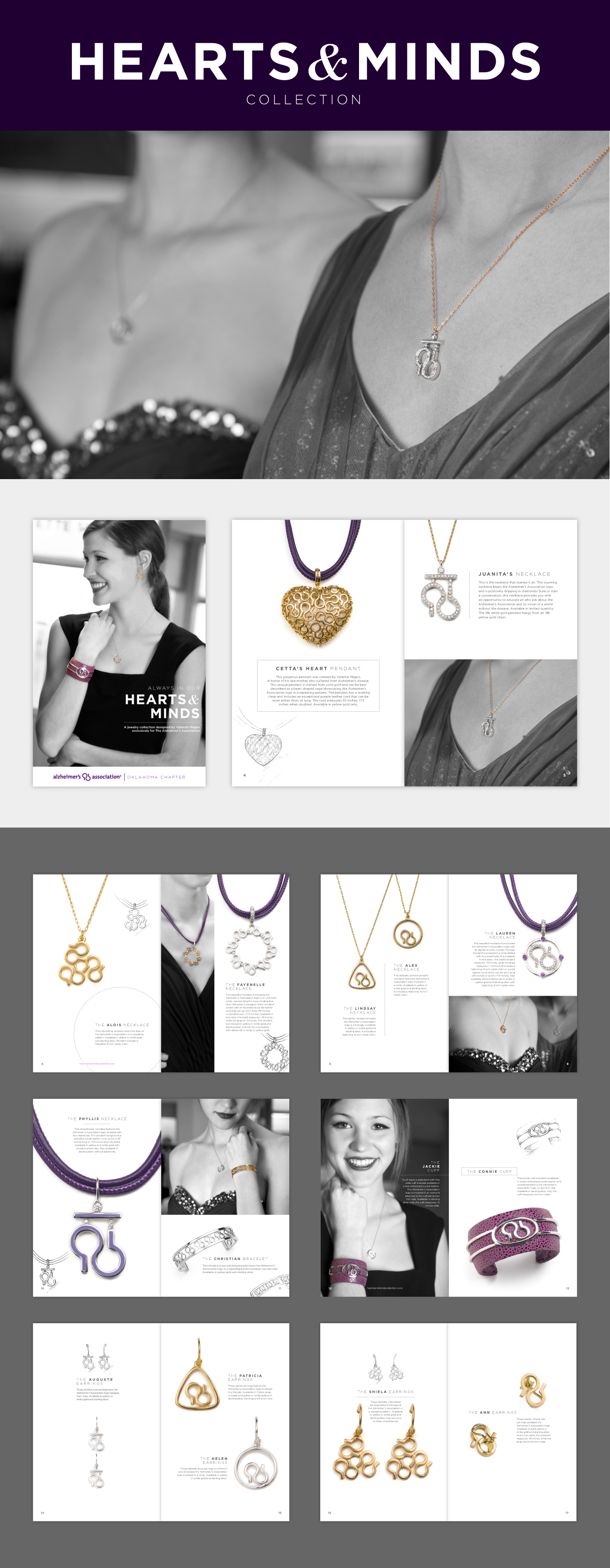 jewelry catalog Website non-profit alzheimer's Alzheimer's Association Layout Mockup