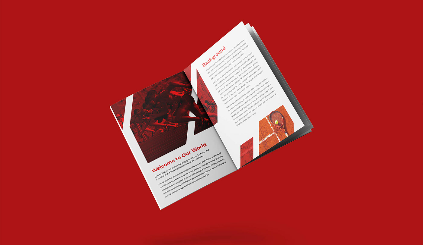 Brochure design idea #26: Sportasia | Sports Company Profile | Corporate Brochure on Behance