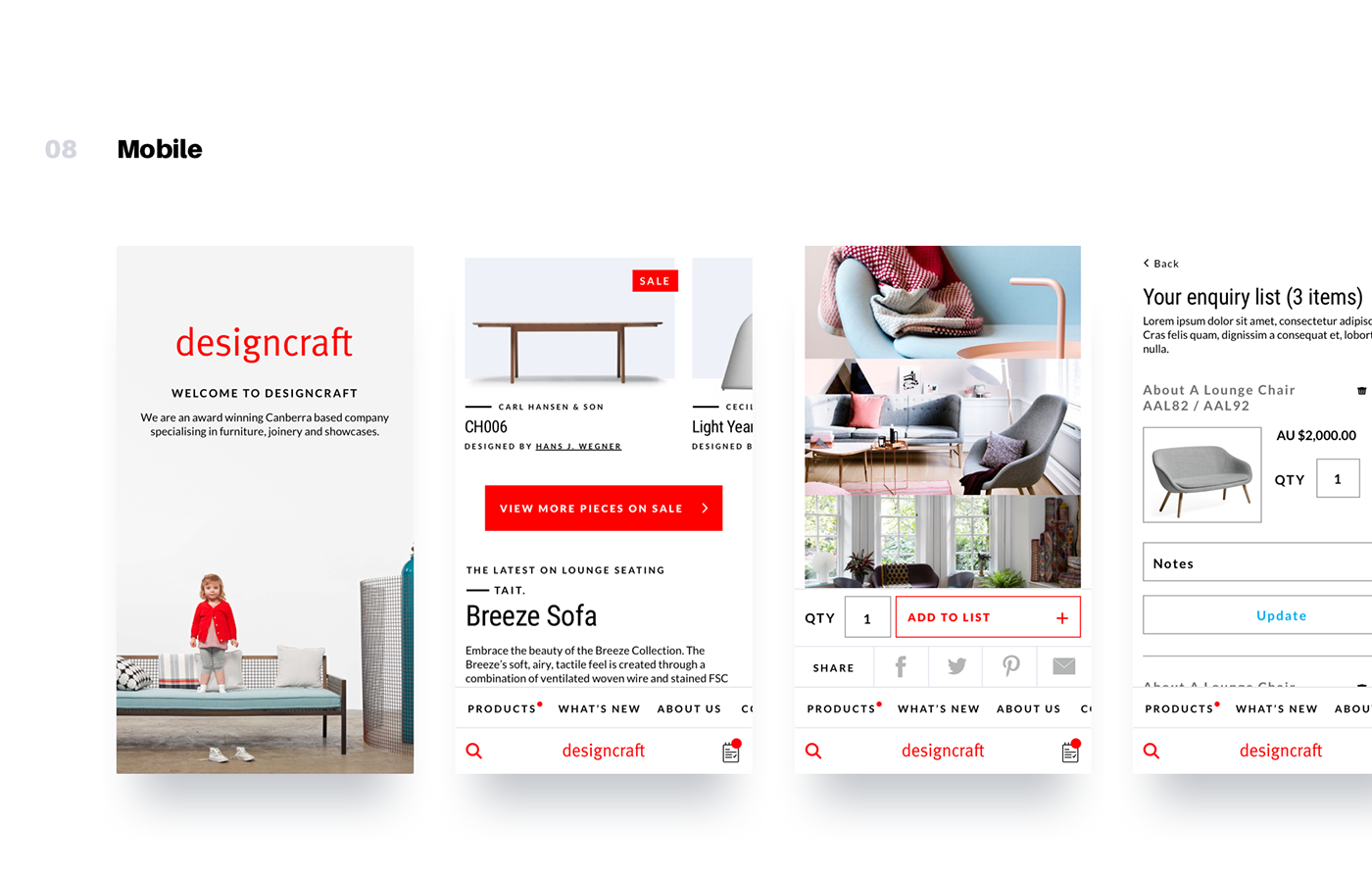 design furniture Web Design  UI ux e-commerce Shopping