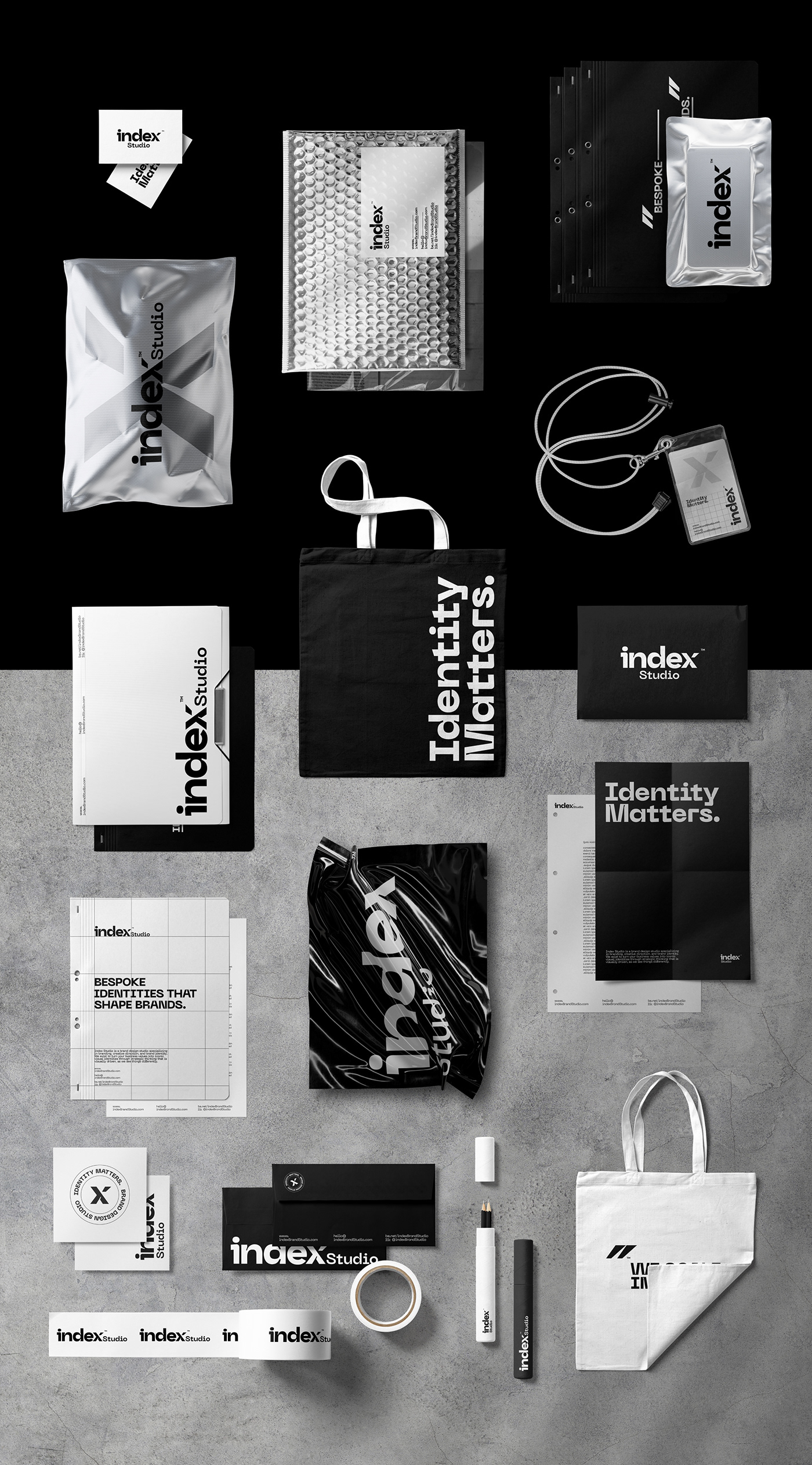 black and white bold clean Identity Design Logo Design studio typography   branding  Logotype visual identity