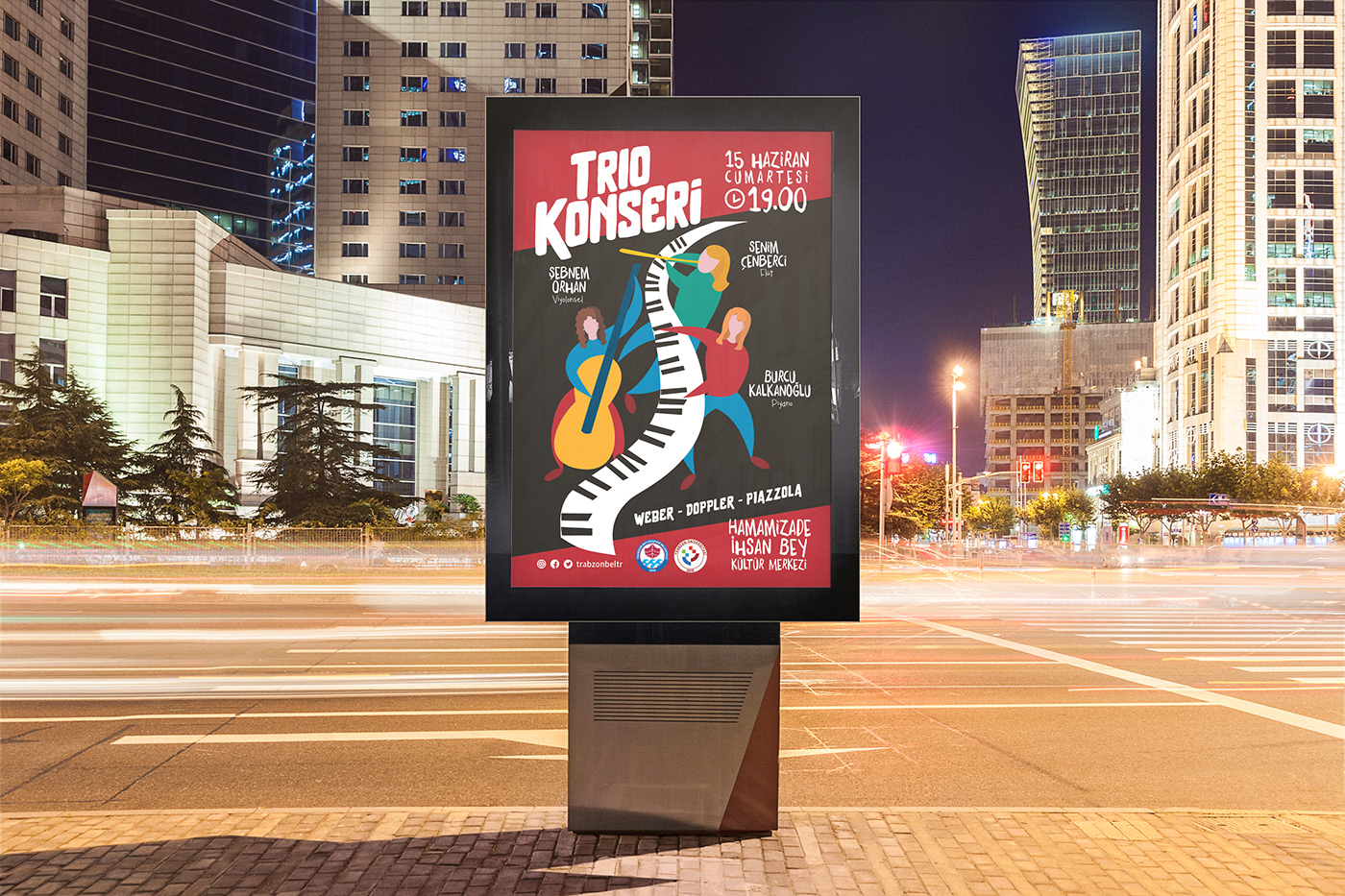 billboard concert design graphic konser Outdoor poster trabzon Trio music