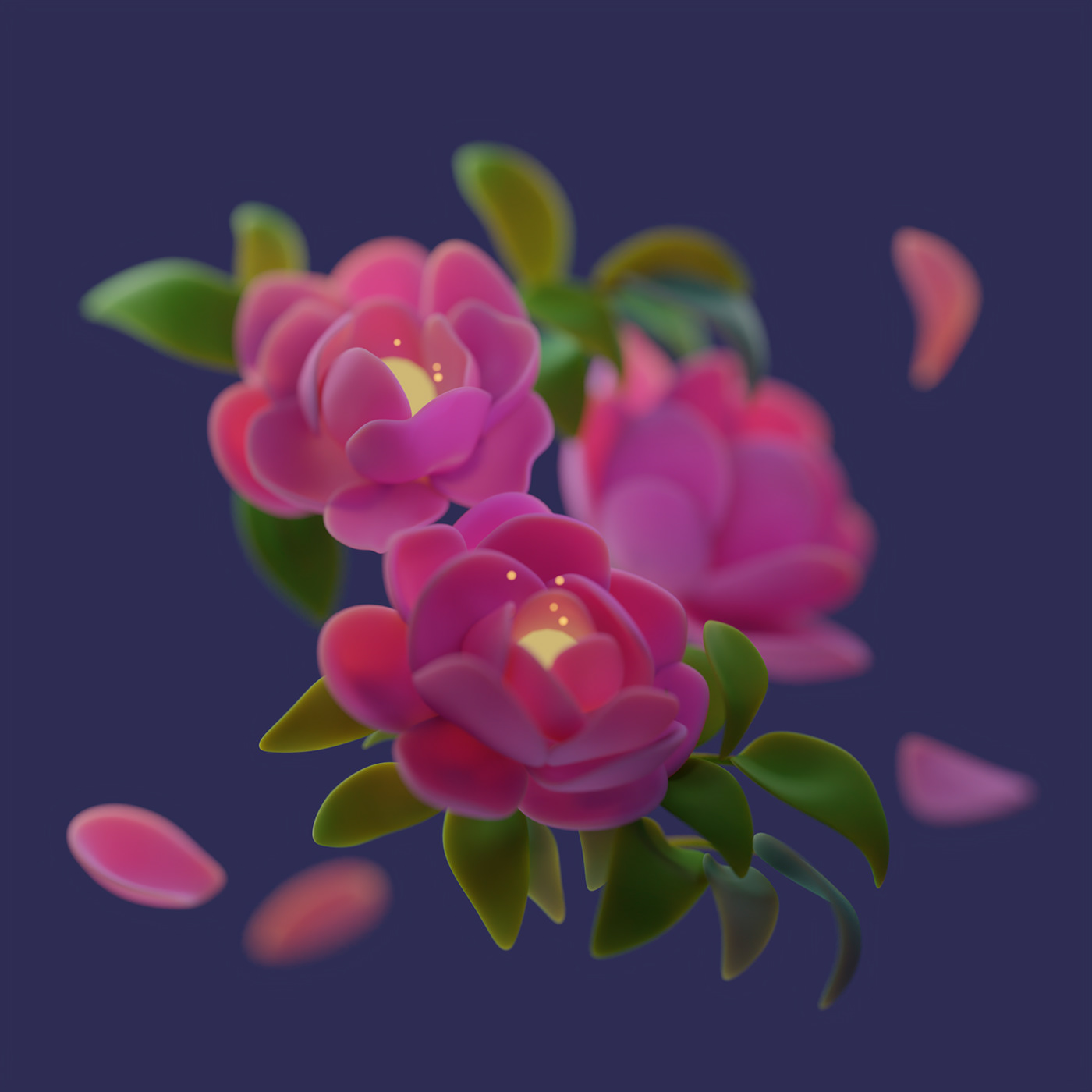 Flowers 3D flower peony pink cute peonies