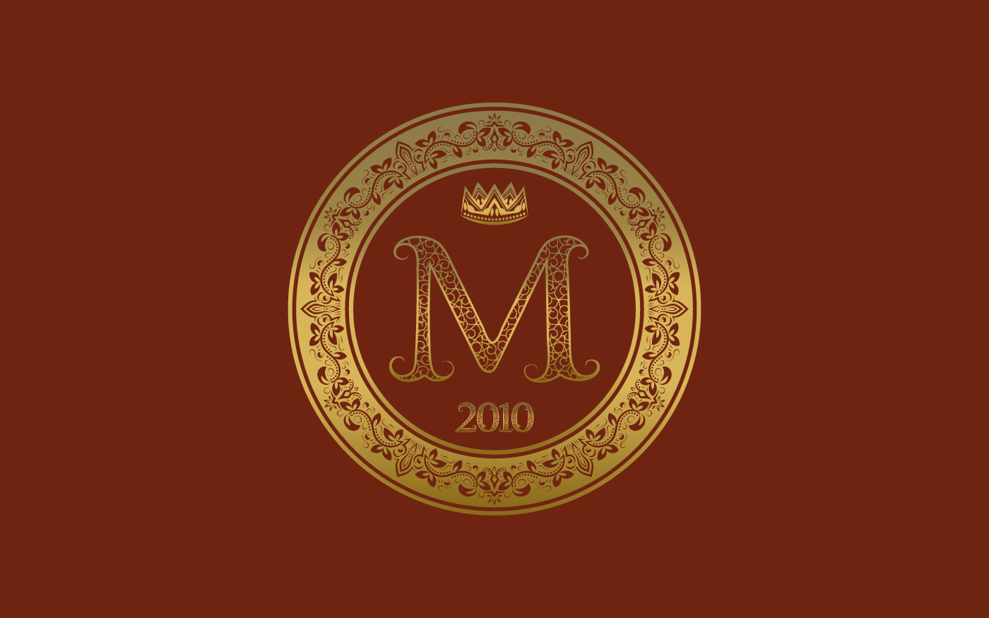 logo monogram vintage vector round wreath royal brand symbol letter