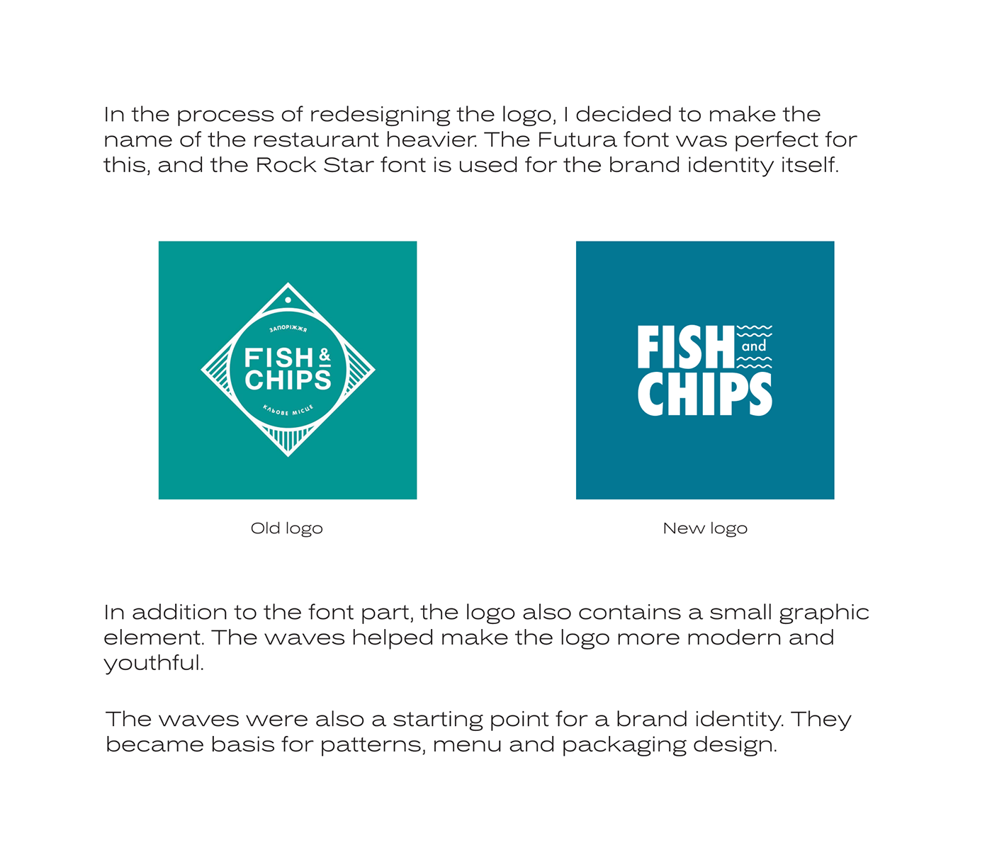 branding  fish and chips logo menu posters rebranding restaurant brand identity fastfood seafood