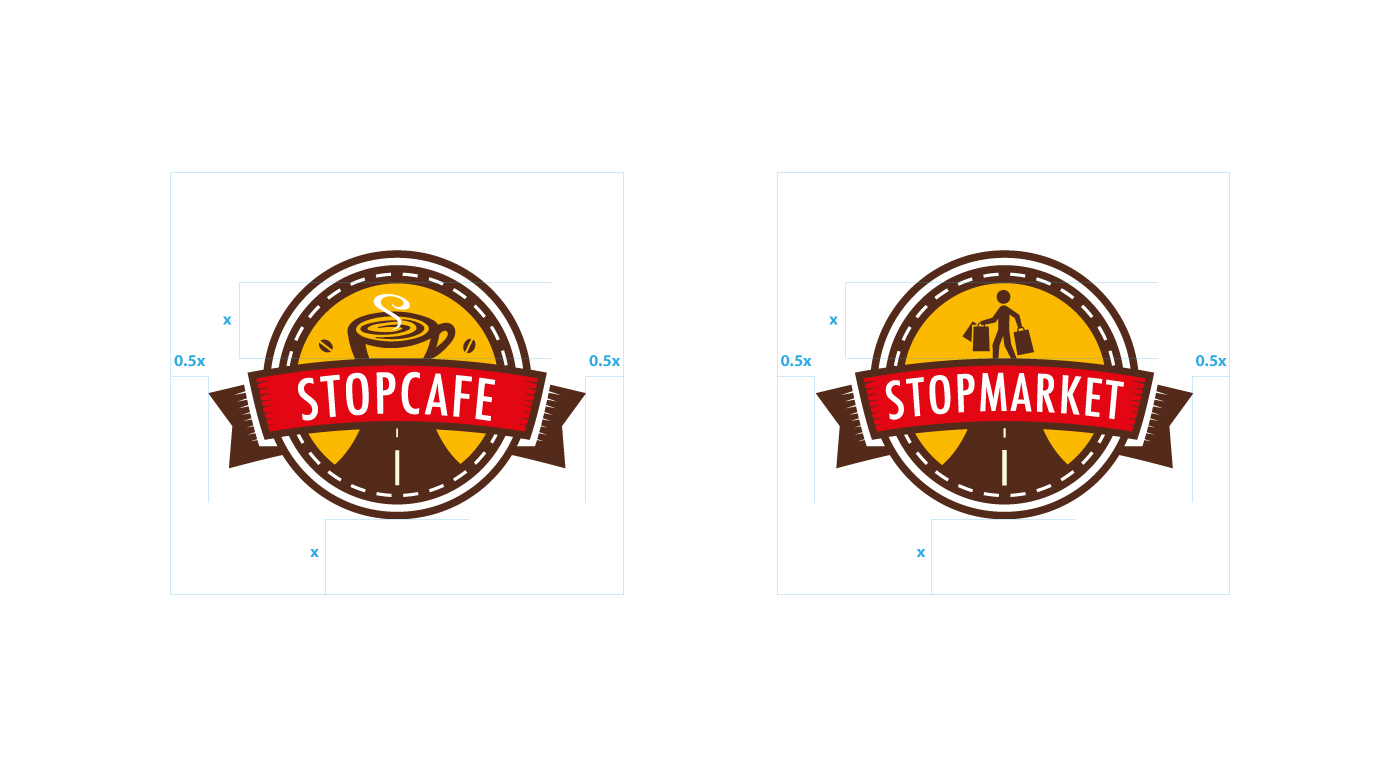 stopcafe stopmarket Atan gas station identity Logo Design identity cafe logo