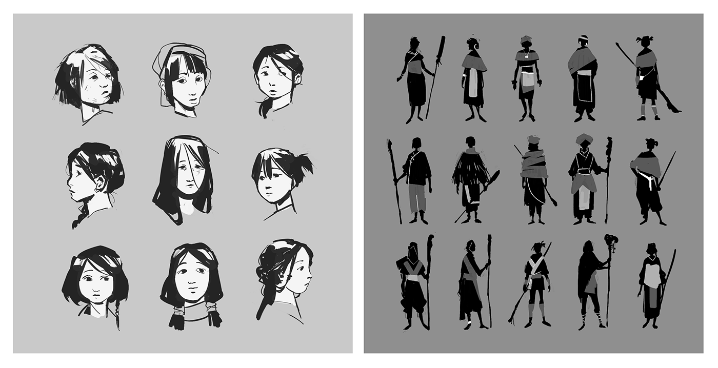 character art Character design  concept art ILLUSTRATION  fantasy fantasy art character silhouette character silhouettes