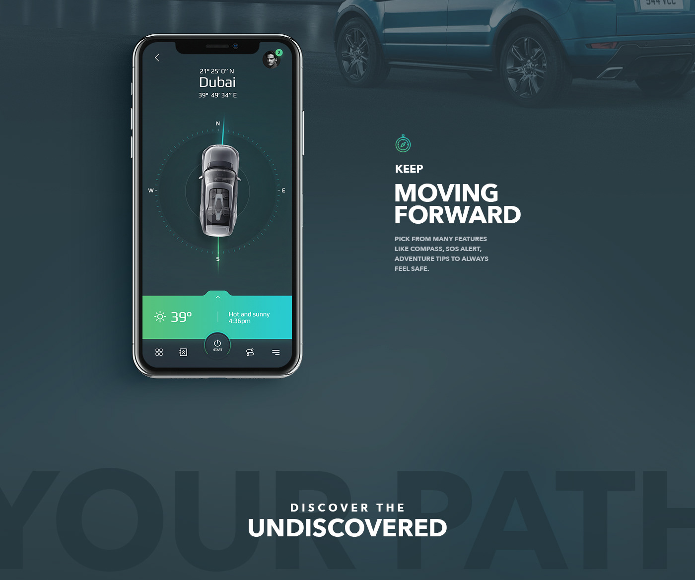 Subtl visuality land rover mobile app ux UI Layout design