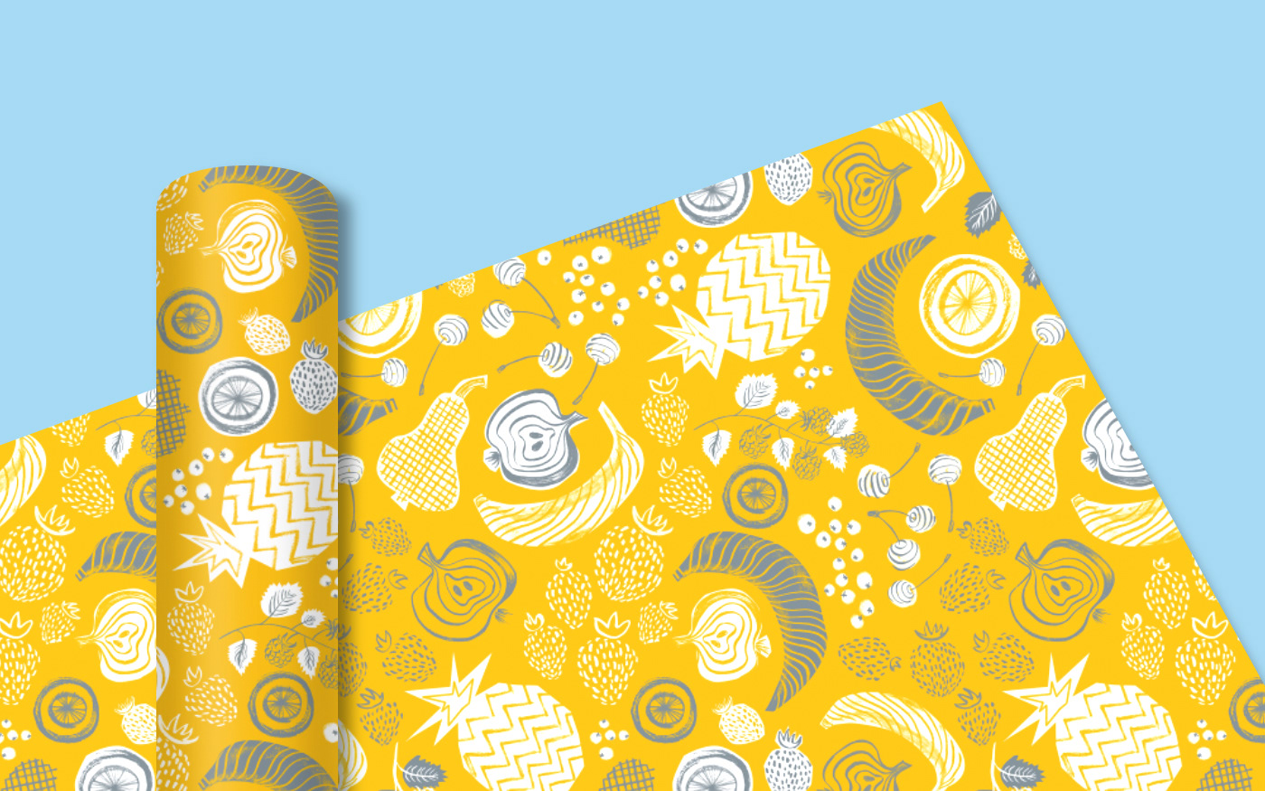 pattern Surface Pattern pattern design  Wrapping paper fruits cacti picnic Food  ILLUSTRATION  carturesti