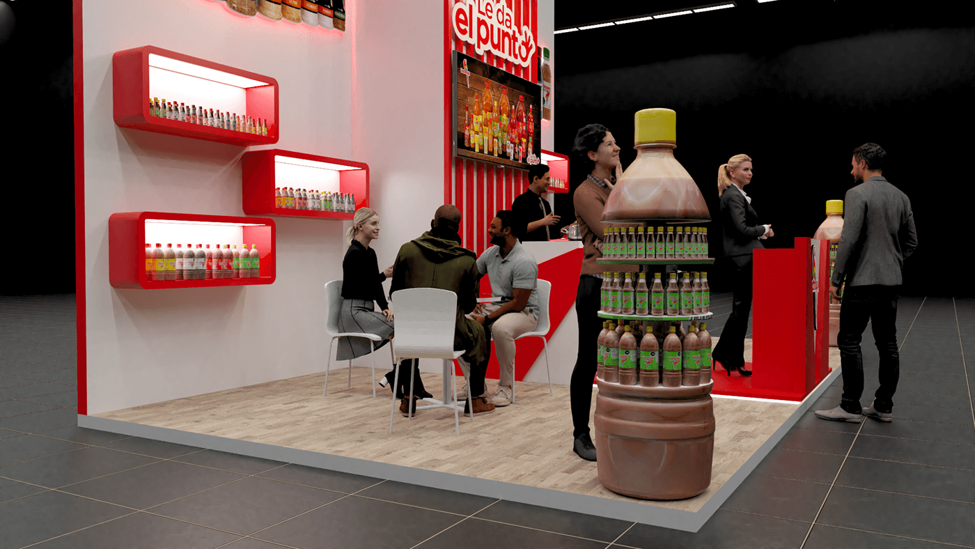 Stand Exhibition  booth expo Food  sauce stand design Exhibition Booth Event festival