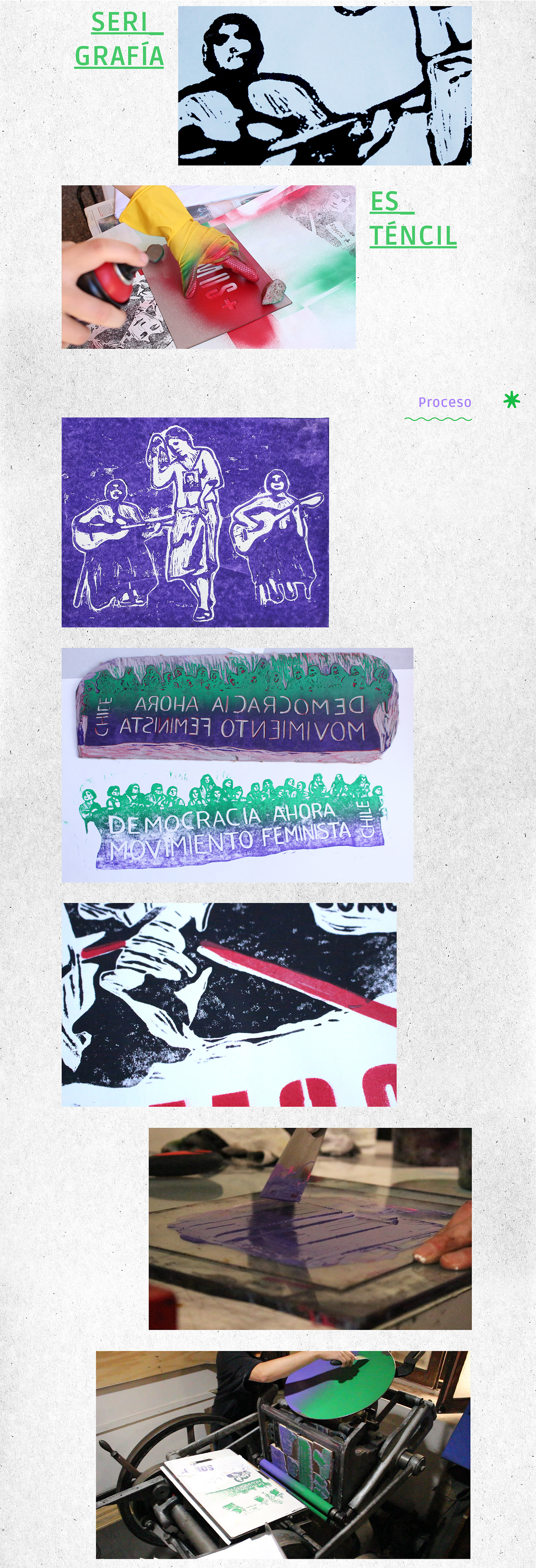 chile dictadura militar feminismo grafica izquierda chilena linografia movimiento de mujeres Mujeres serigrafia stencil
