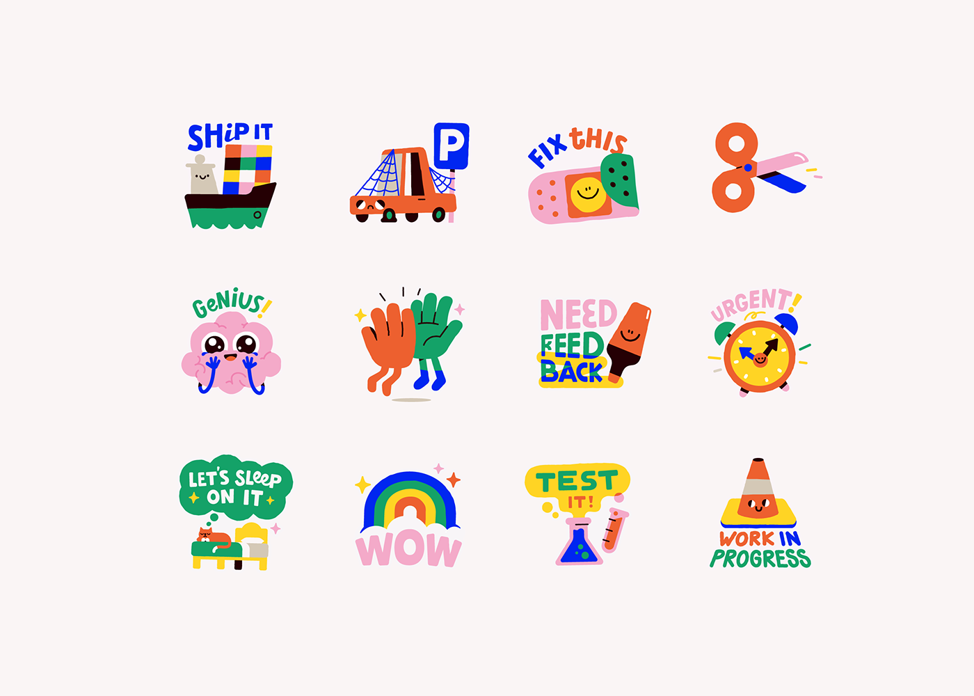 apple Characters Design Icon icons miro sticker sticker pack stickers typography   vector