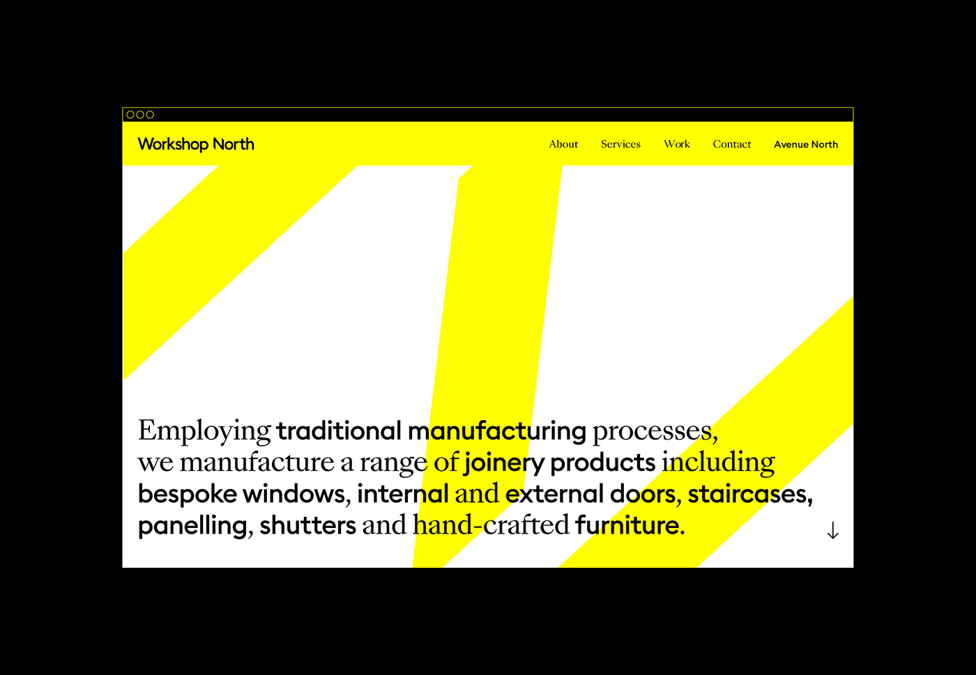 design Workshop yellow type typography   craft manufacturing product art direction  Website
