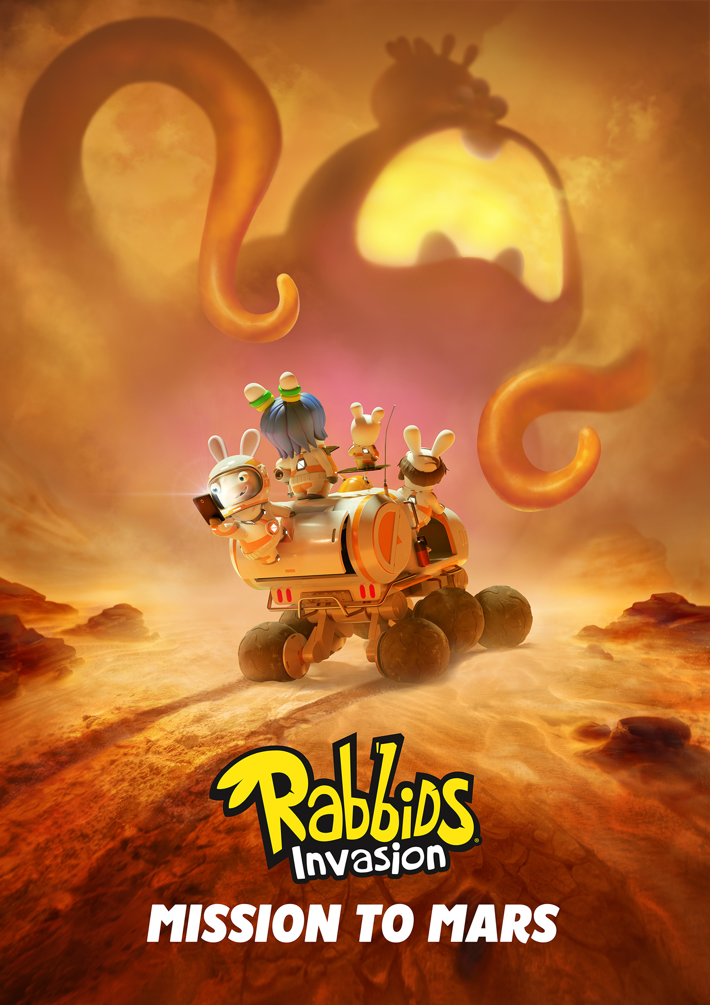 Rabbids cartoon anime tv series Fun Rabbids Invasion poster mars Space 