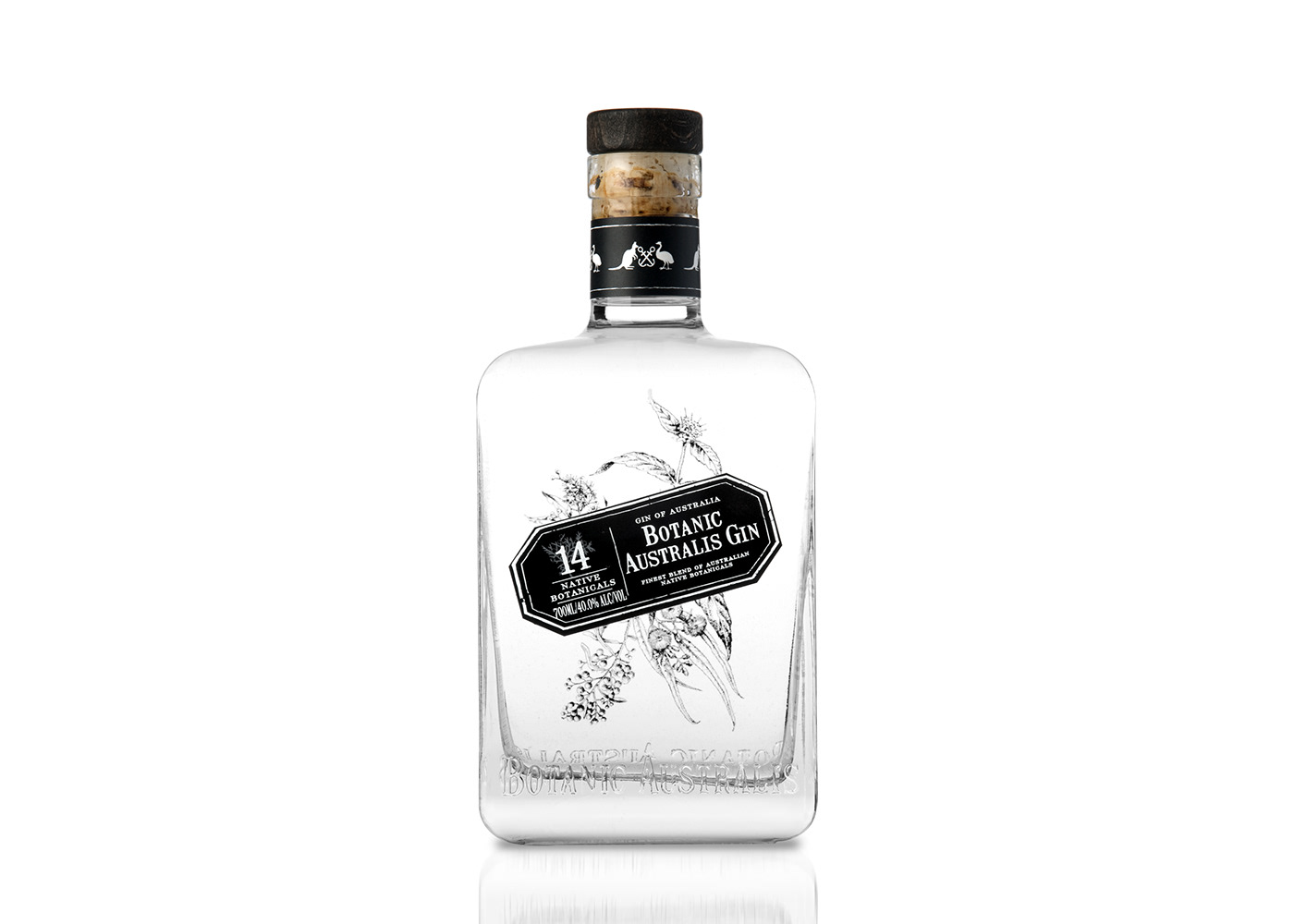 gin  screenprinted Flora Australian Custom Made Bottle Spirit packaging ksd KS DESIGN KS Design Studio South Australia