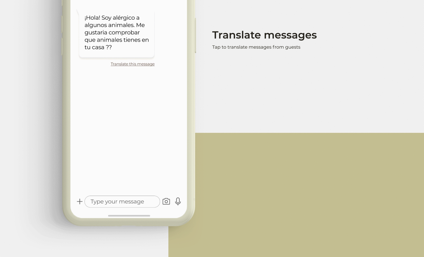 Chat design challenge hotel messaging translator UI ux/ui Whiteboarding