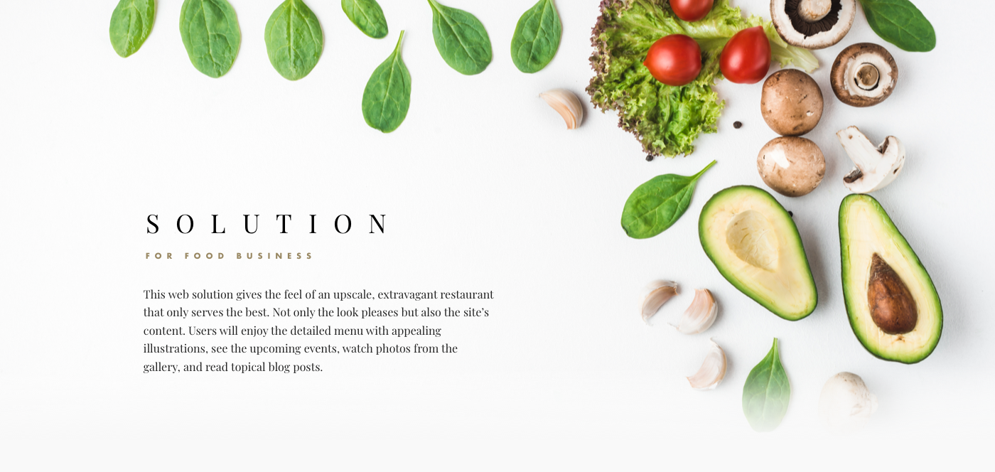 Web Website home page Adaptive Food  restaurant business Solution