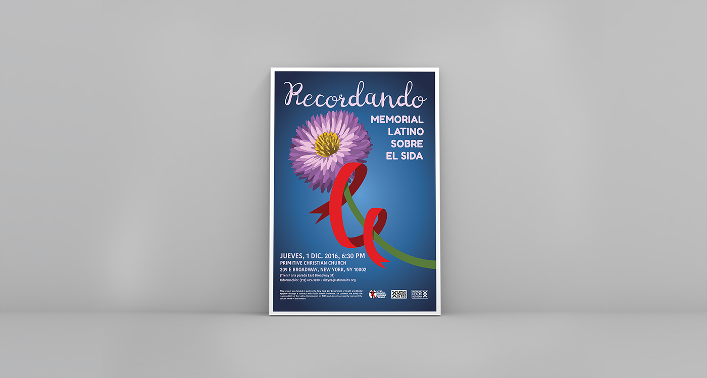 latino latinx AIDS campaign awareness poster Memorial ILLUSTRATION  flower