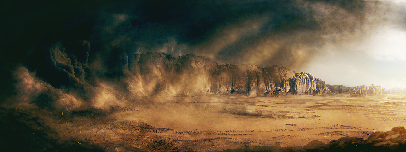 Mad Max environment Matte Painting photoshop desert storm huge