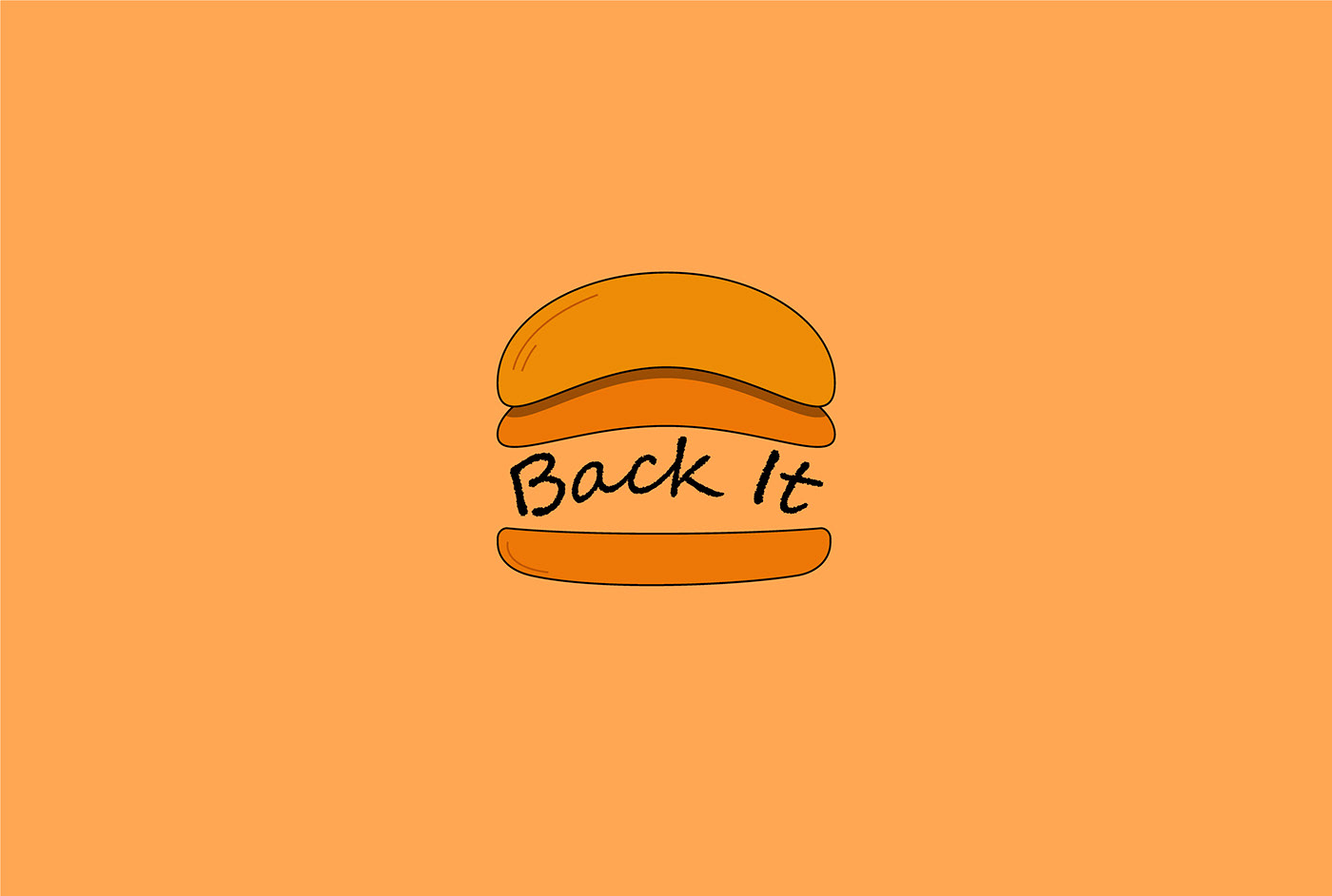 back backing burger design logo minimalist restaurant typography   vintage yellow