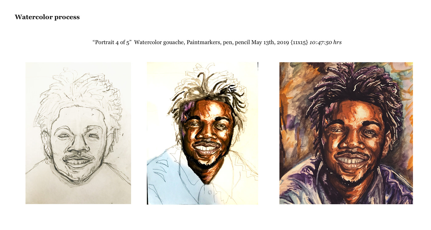 rapper watercolor portrait ILLUSTRATION  watercolor gouache  paintmarkers Drawing  painting  