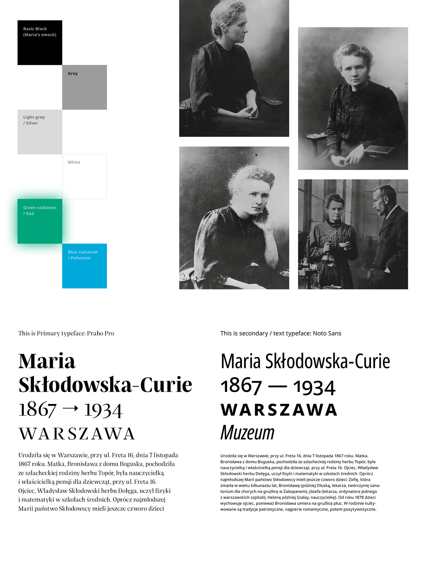 museum skłodowska-curie warsaw nobel brand identity guideliness