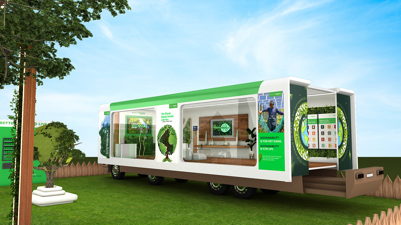 schneider electric Canter Activity marketing   Event Exhibition  booth design advertising promotions Truck Activity