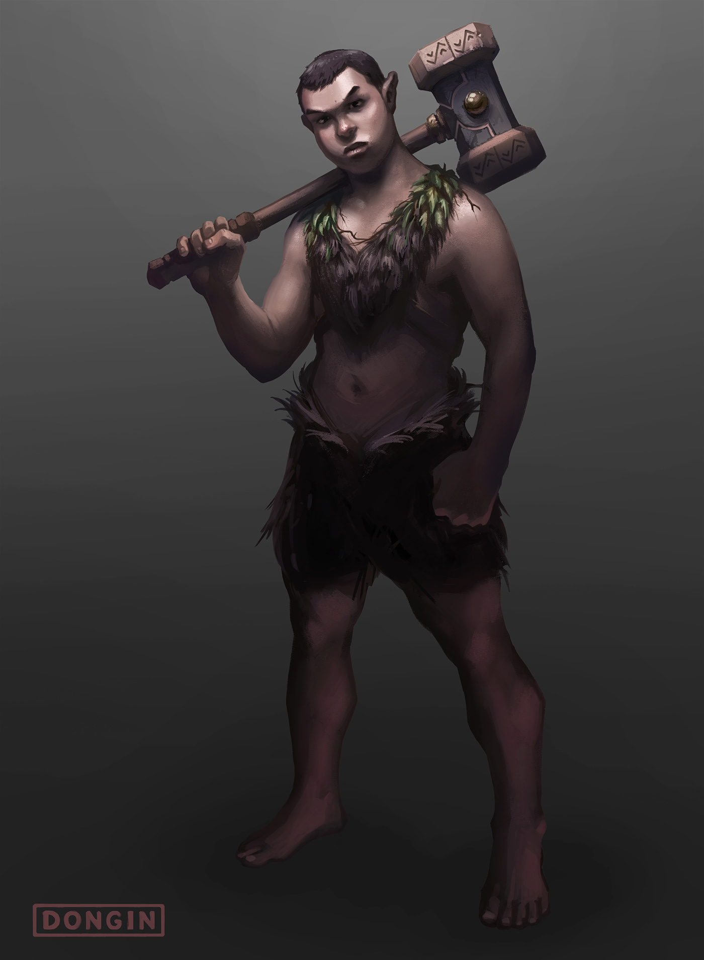 fantasy book Character teen hammer elf warrior painting   Drawing  desig