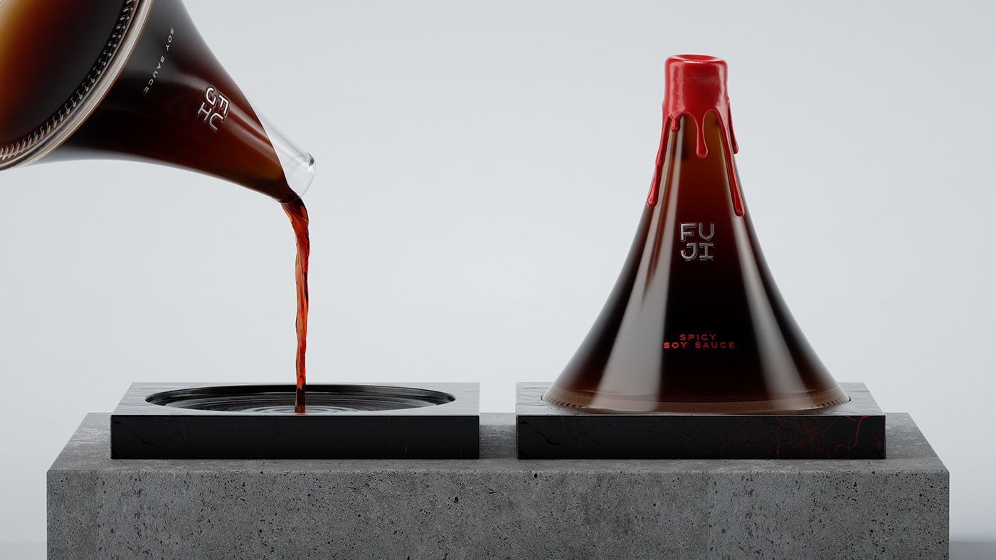 creative fuji japan mountain Packaging packaging design soy sauce volcanic