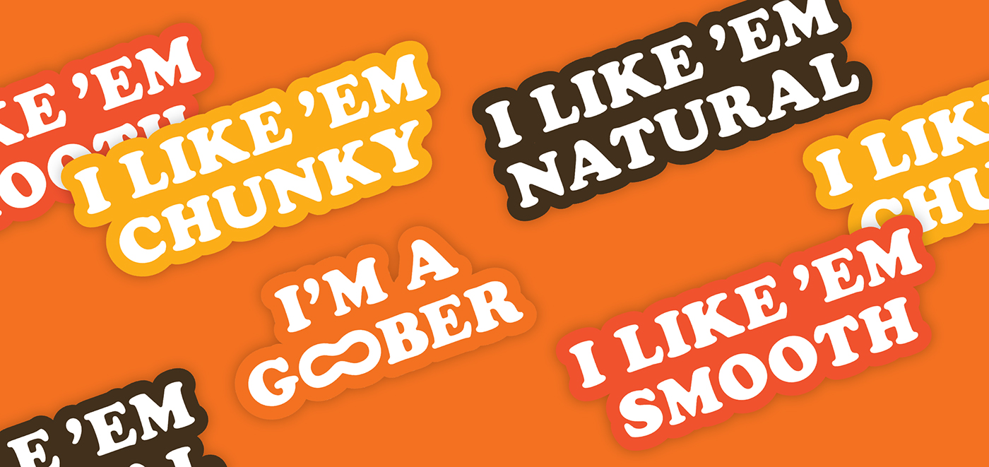Goobers peanut butter orange branding  Fun